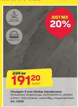 Byggmax Vinylgolv 5 mm Klinker Hendersson erbjuda