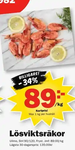 Pekås Lösviktsräkor, Medlemspris erbjuda