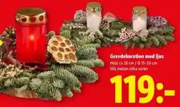 Lidl Gravdekorations med ljus erbjuda