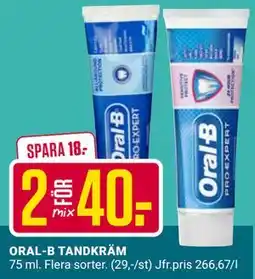 ÖoB ORAL-B TANDKRÄM erbjuda