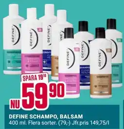 ÖoB DEFINE SCHAMPO, BALSAM erbjuda