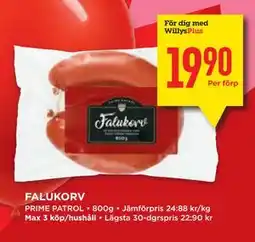 Willys FALUKORV, Medlemspris erbjuda