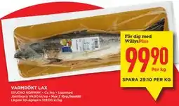 Willys VARMRÖKT LAX, Medlemspris erbjuda