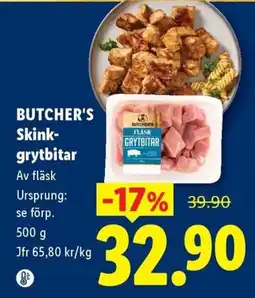Lidl Butcher's skink-grytbitar erbjuda