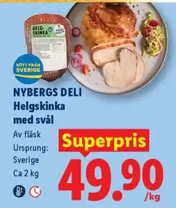 Lidl Nybergs deli helgskinka med svål erbjuda