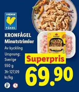 Lidl Kronfågel minutstrimlor erbjuda