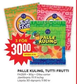 Willys PALLE KULING, TUTTI FRUTTI erbjuda