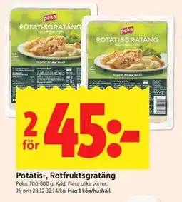 ICA Kvantum Potatis-, Rotfruktsgratäng erbjuda
