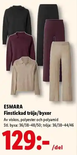 Lidl Esmara finstickad tröja/byxor erbjuda