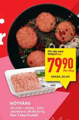 Willys Hemma NÖTFÄRS, Medlemspris erbjuda