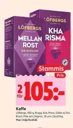 ICA Kvantum Kaffe, Medlemspris erbjuda