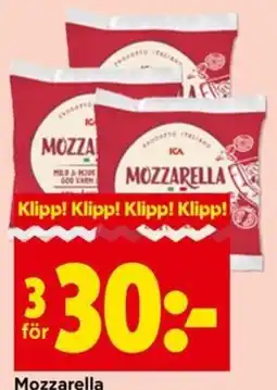 ICA Kvantum Ica mozzarella erbjuda
