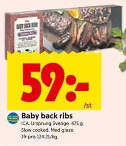 ICA Kvantum Ica baby back ribs erbjuda