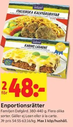 ICA Kvantum Enportionsrätter erbjuda