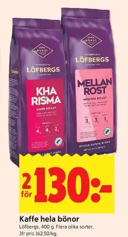 ICA Kvantum Kaffe hela bönor erbjuda