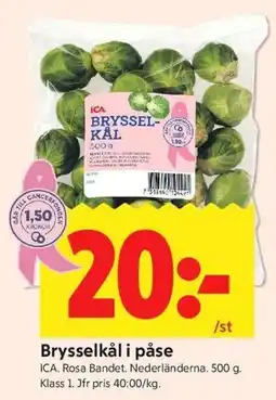 ICA Kvantum Brysselkål i påse erbjuda