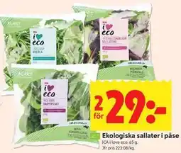 ICA Kvantum Ekologiska sallater i påse erbjuda