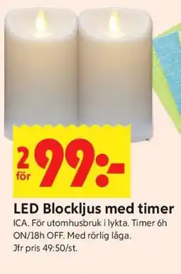 ICA Kvantum LED Blockljus med timer erbjuda