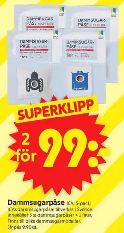 ICA Supermarket Dammsugarpåse erbjuda