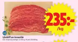 ICA Supermarket Lövbiff av innanlår erbjuda