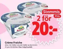 ICA Supermarket Crème Fraiche, Medlemspris erbjuda