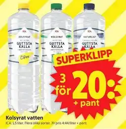 ICA Supermarket Kolsyrat vatten erbjuda