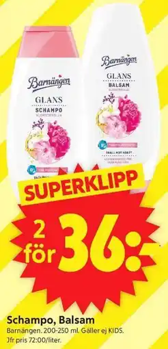 ICA Supermarket Schampo, Balsam erbjuda