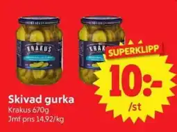 Nya Pulsen Skivad gurka erbjuda