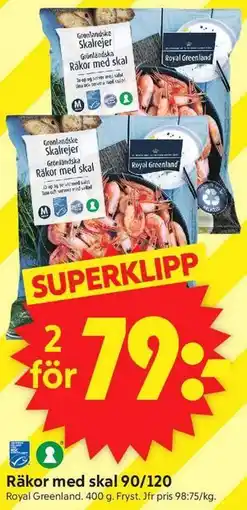 ICA Supermarket Räkor med skal 90/120 erbjuda