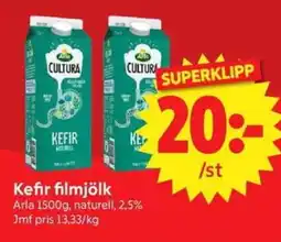 Nya Pulsen Arla kefir filmjölk erbjuda