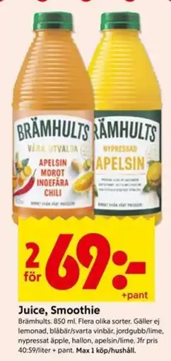 ICA Kvantum Brämhults juice, smoothie erbjuda