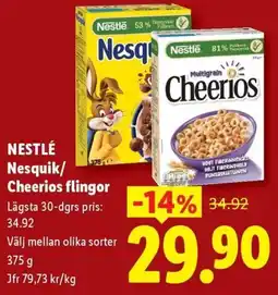 Lidl Nestlé Nesquik/ Cheerios flingor erbjuda