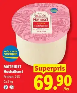 Lidl Matriket hushållsost erbjuda