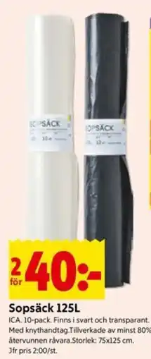 ICA Kvantum Ica sopsack 125l erbjuda