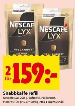 ICA Kvantum Nescafe lyx snabbkaffe refill erbjuda