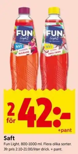 ICA Kvantum Fun Light Saft erbjuda