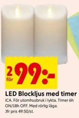 ICA Kvantum Ica led blockljus med timer erbjuda