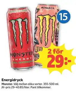 Coop Konsum Monster energidryck erbjuda