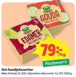 Coop Nära Arla ost familjefavoriter erbjuda