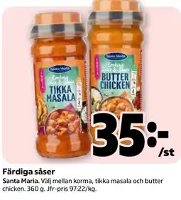 Coop Konsum Santa Maria färdiga såser erbjuda