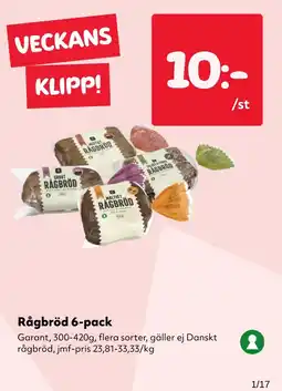 MatArket Garant rågbröd erbjuda