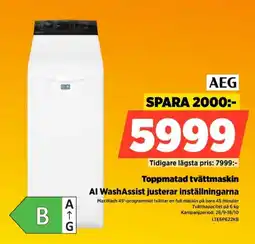 Power Aeg toppmatad tvättmaskin erbjuda