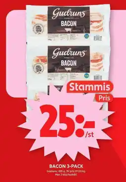 ICA Maxi Gudruns bacon erbjuda