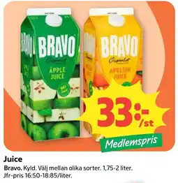 Coop Konsum Bravo juice erbjuda