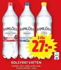 ICA Maxi Ramlösa kolsyrat vatten erbjuda