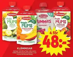 ICA Maxi Semper Fruktmums och Yummies erbjuda