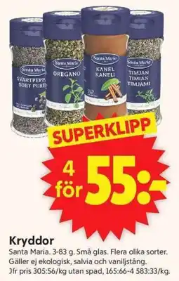 ICA Supermarket Santa Maria kryddor erbjuda