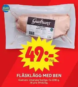 ICA Maxi Gudruns fläsklägg med ben erbjuda