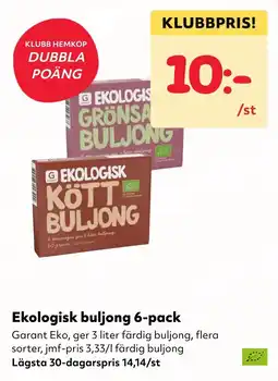 MatArket Garant ekologisk buljong erbjuda