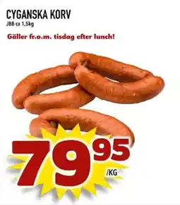 Din Mat Cyfanska korv erbjuda